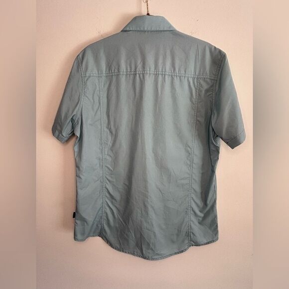 KUHL EUC light blue patterned snap button down short sleeve shirt Size small - Picture 2 of 4